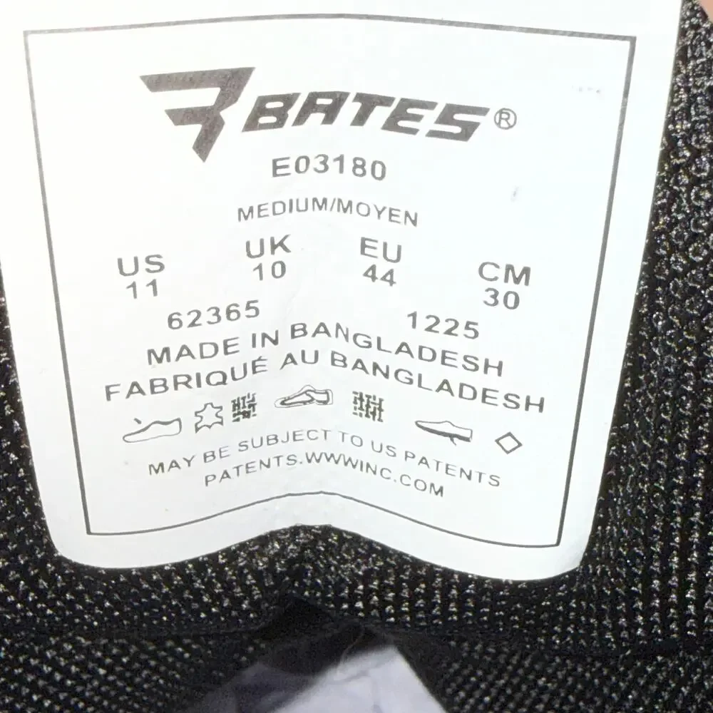 Bates Tactical Sport 2 Combat Boots Men's SZ US 11 Black Leather Side Zip E03180